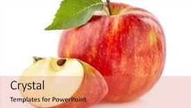  Presentation with apple - Colorful slide deck enhanced with apple-with-slice-in-closeup backdrop and a coral colored foreground