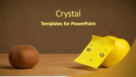  Presentation with note - Presentation enhanced with apple-with-sticky-post background and a tawny brown colored foreground