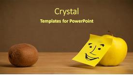  Presentation with note - Beautiful presentation theme featuring apple-with-sticky-post backdrop and a tawny brown colored foreground