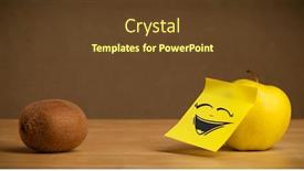  Presentation with note - Colorful presentation enhanced with apple-with-sticky-post backdrop and a tawny brown colored foreground