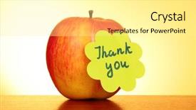  Presentation with thank - Beautiful presentation theme featuring apple with thank you label backdrop and a white colored foreground