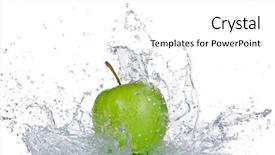  Presentation with fresh water splash green apple isolated white - Audience pleasing slides consisting of apple with water splash isolated backdrop and a white colored foreground