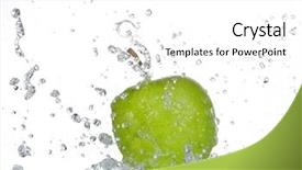  Presentation with water splash - Cool new presentation theme with apple with water splash isolated backdrop and a white colored foreground