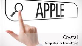  Presentation with search - PPT theme with apple written in search bar background and a white colored foreground