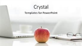  Presentation with apple - Presentation design consisting of apple background and a white colored foreground