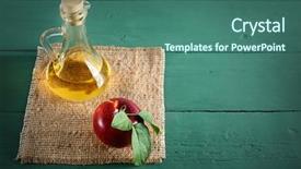  Presentation with apple cider vinegar - Slides enhanced with apples and apple cider vinegar background and a ocean colored foreground