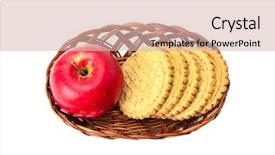  Presentation with biscuit dowonowld - Theme featuring female hand presenting globe against purple vignette background and a light blue colored foreground