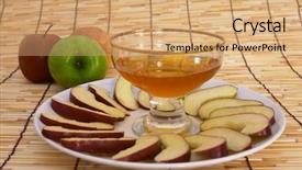  Presentation with jewish - Colorful presentation theme enhanced with apples and honey symbolic backdrop and a coral colored foreground