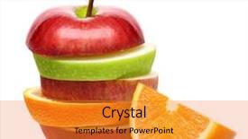  Presentation with orange fruit - Presentation theme featuring apples and orange fruit isolated background and a gold colored foreground