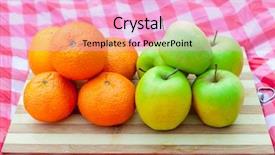  Presentation with apples dragonfruit - PPT theme having apples and oranges background and a lemonade colored foreground