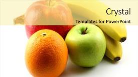  Presentation with orange - Presentation theme with apples bananas and orange background and a blonde colored foreground