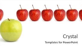  Presentation with green apple - Presentation design consisting of apples business concepts include leadership background and a white colored foreground