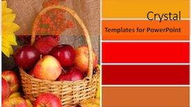  Presentation with life - Amazing presentation theme having apples close-up color backdrop and a gold colored foreground