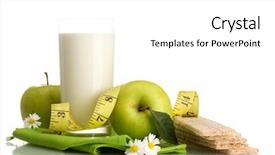  Presentation with kefir - Audience pleasing presentation design consisting of glass of kefir green apples backdrop and a white colored foreground