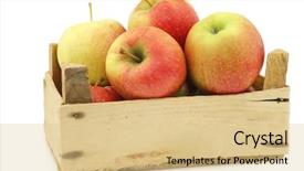  Presentation with wooden - Slides with apples in a wooden crate background and a lemonade colored foreground