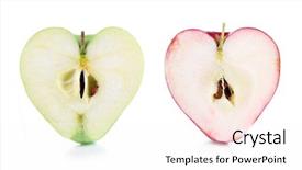  Presentation with shape - Slides enhanced with apples in shape of heart background and a pink colored foreground
