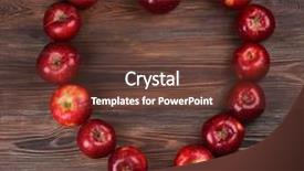  Presentation with shape heart - Cool new PPT theme with apples in shape of heart backdrop and a tawny brown colored foreground
