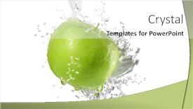  Presentation with water splash - Theme featuring apples-in-splash-of-water background and a white colored foreground