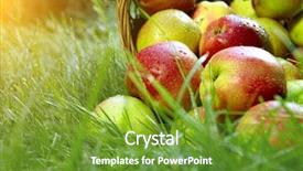  Presentation with fall - Slide deck having apples in the basket background and a tawny brown colored foreground