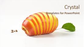  Presentation with fresh water splash green apple isolated white - PPT theme with apples leaves - fresh apple spiral on white background and a  colored foreground