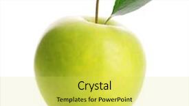  Presentation with white and green generic - Audience pleasing PPT layouts consisting of apples leaves - ripe green apple isolated backdrop and a yellow colored foreground