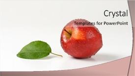  Presentation with red and white abstract - Theme having apples leaves - washed red apple with leaf background and a  colored foreground