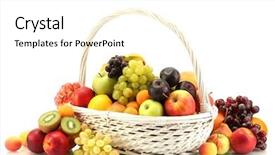  Presentation with guava fruits fresh green fruit - Colorful PPT theme enhanced with apples oranges - assortment of exotic fruits backdrop and a white colored foreground