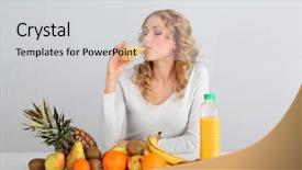  Presentation with dragonfly orange - Amazing slide set having apples oranges - attractive blond woman drinking orange backdrop and a  colored foreground