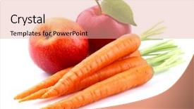  Presentation with apple - PPT theme having apples oranges - carrot with apple background and a coral colored foreground