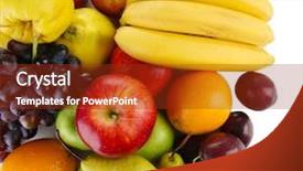  Presentation with fruits - Presentation theme featuring apples oranges - composition of different fruits isolated background and a tawny brown colored foreground