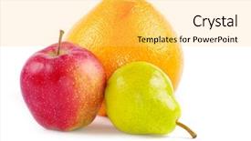  Presentation with fruits - Slides featuring apples oranges - composition with fruits isolated background and a yellow colored foreground
