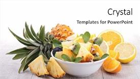  Presentation with fruit - Cool new presentation with apples oranges - fresh fruit salad backdrop and a white colored foreground