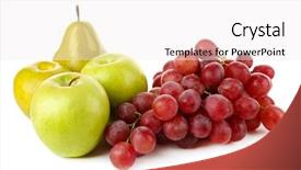  Presentation with grape - Theme consisting of apples pears and grape isolated background and a white colored foreground