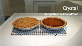  Presentation with apple - Beautiful slide set featuring apples pumpkins - apple crumb pie and pumpkin backdrop and a  colored foreground