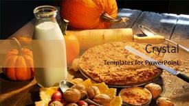  Presentation with baking cookies choc - Colorful presentation enhanced with apples pumpkins - baking desserts for the holidays backdrop and a gold colored foreground