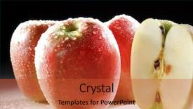  Presentation with black - Colorful slides enhanced with apples washed on black background backdrop and a  colored foreground