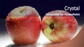  Presentation with black - Presentation theme featuring apples washed on black background background and a  colored foreground