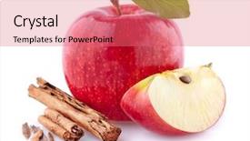  Presentation with cinnamon - Presentation theme having apples with cinnamon background and a coral colored foreground