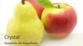  Presentation with pear - PPT theme consisting of apples with pear background and a yellow colored foreground