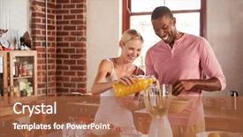  Presentation with race - Cool new theme with appliance - happy mixed race couple making backdrop and a red colored foreground