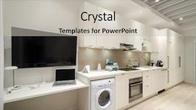  Presentation with kitchen appliance - Slide set consisting of appliance - modern kitchen in luxury house background and a soft green colored foreground