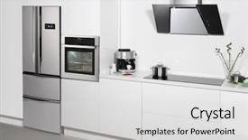  Presentation with kitchen appliance - Presentation with appliance - modern kitchen interior background and a light gray colored foreground