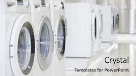  Presentation with machines - Audience pleasing PPT layouts consisting of appliance equipment in the store backdrop and a light gray colored foreground