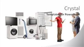  Presentation with electrical - Theme enhanced with appliance-sales-associate-showing-electrical background and a  colored foreground