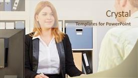  Presentation with job interview - Colorful slide set enhanced with applicant during a job interview backdrop and a lemonade colored foreground