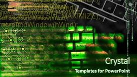  Presentation with hacker - Beautiful presentation theme featuring application development - hacker in cyberspace your system backdrop and a tawny brown colored foreground