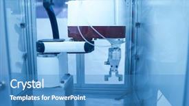  Presentation with robotic - Beautiful slide set featuring application on automate machine claw backdrop and a teal colored foreground