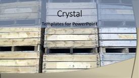  Presentation with packaging - Theme featuring application packaging - group of wooden boxes stacked background and a  colored foreground