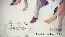  Presentation with vector - Theme having application text amidst several vector background and a lemonade colored foreground