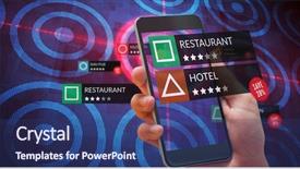  Presentation with target - Theme having applications against digital target background and a ocean colored foreground